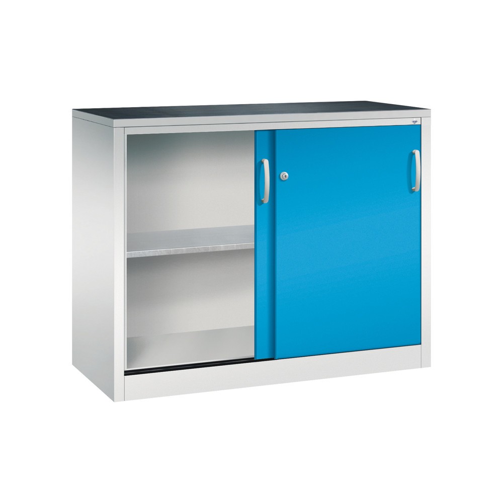 Produktabbildung Nr. 4: Armoire d’appoint d’atelier C+P avec 1 tablette, H x l x P 1 000 x 1 200 x 500 mm, gris clair, bleu clair
