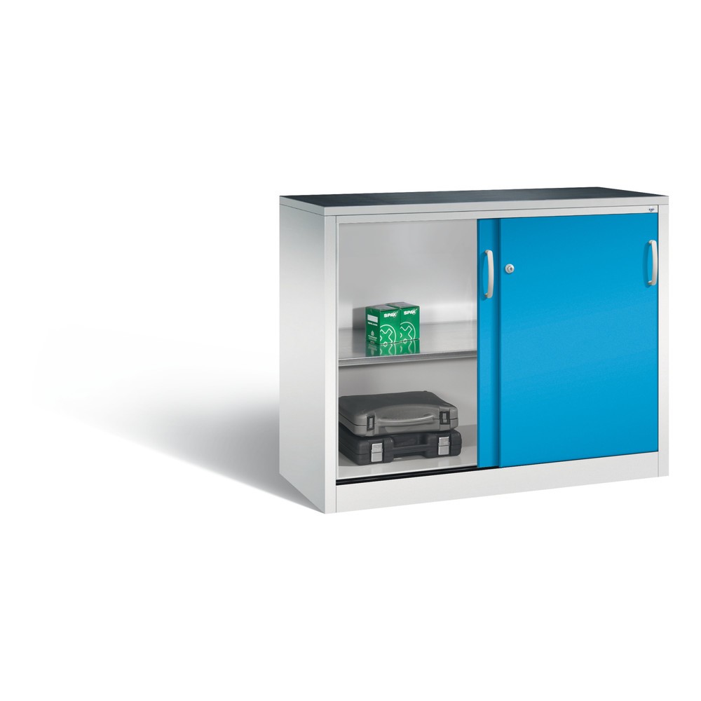 Produktabbildung Nr. 5: Armoire d’appoint d’atelier C+P avec 1 tablette, H x l x P 1 000 x 1 200 x 500 mm, gris clair, bleu clair