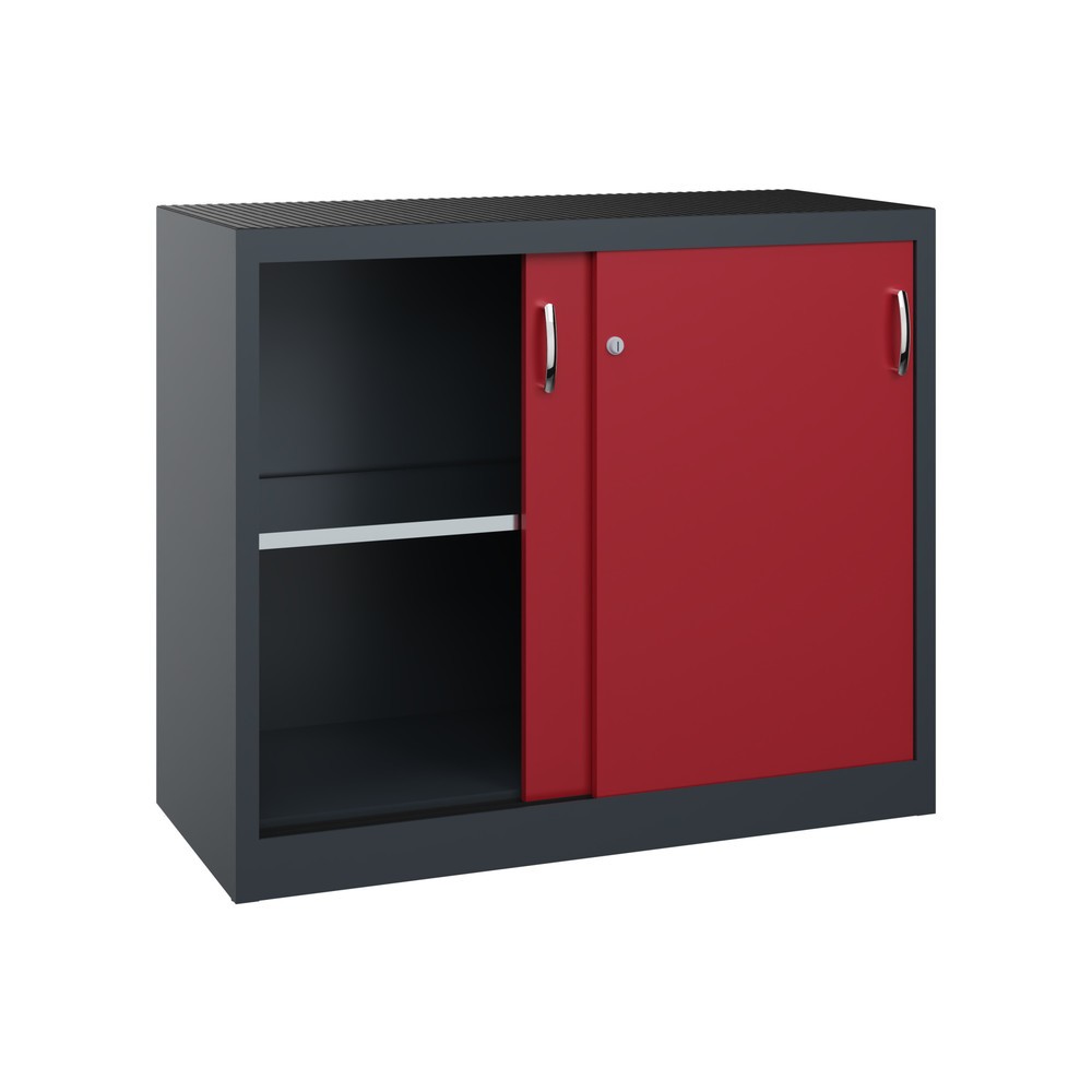 Produktabbildung Nr. 4: Armoire d’appoint d’atelier C+P avec 1 tablette, H x l x P 1 000 x 1 200 x 500 mm, gris anthracite, rouge rubis