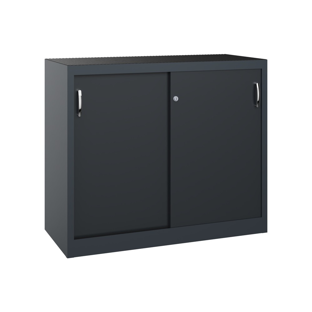 Illustration du produit: Armoire d’appoint d’atelier C+P avec 1 tablette, H x l x P 1 000 x 1 200 x 500 mm, gris anthracite, gris noir