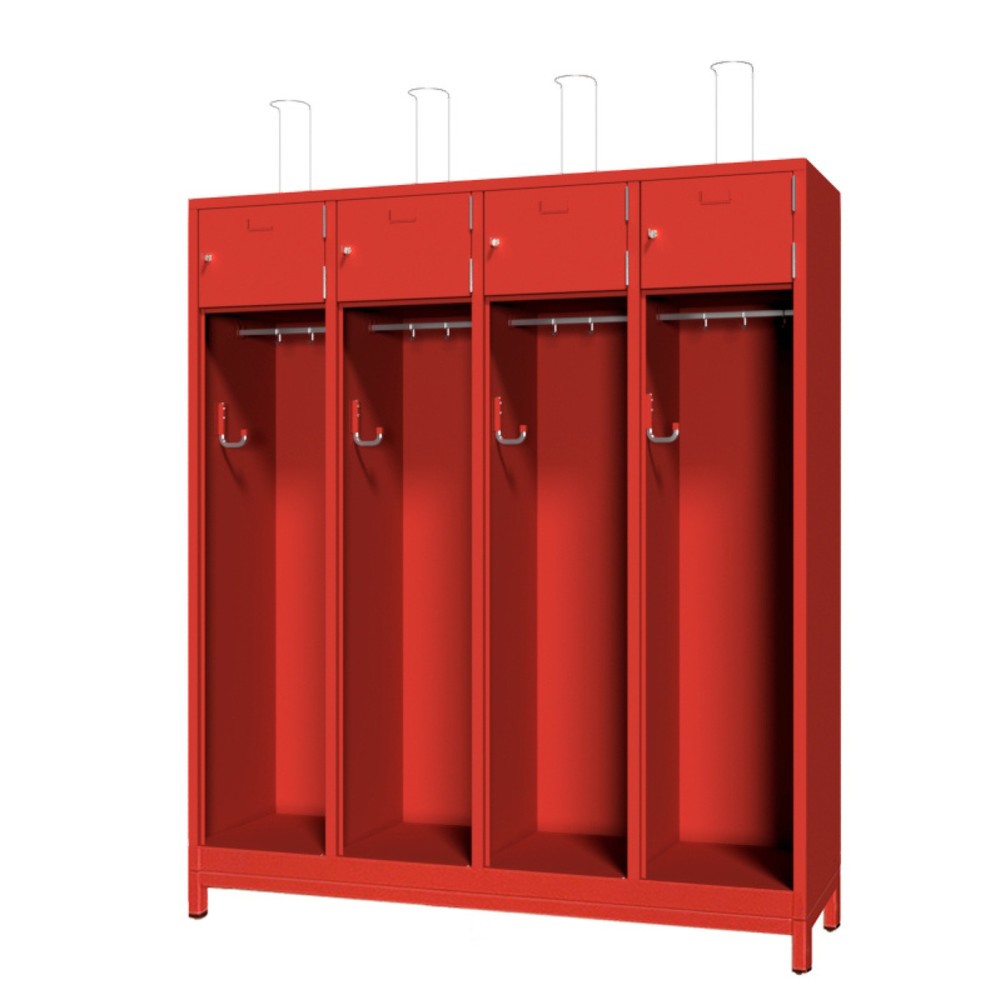 N° de l'image du produit 1 : Armoire incendie PAVOY avec compensation de niveau + cadre porte-étiquette, HxlxP 1 850 x 1 630 x 500 mm
