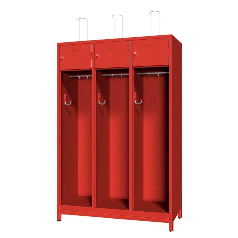 Illustration du produit: Armoire incendie PAVOY avec compensation de niveau + cadre porte-étiquette, HxlxP 1 850 x 1 230 x 500 mm