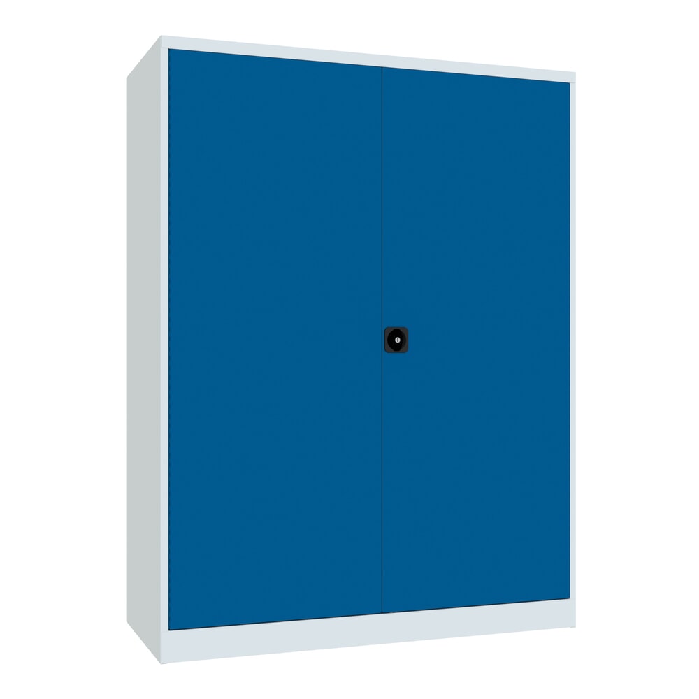 Produktabbildung Nr. 1: Armoire industrielle pour charges lourdes PAVOY Premium avec paroi intermédiaire, 8 tablettes, H x l x P 1 950 x 1 470 x 630 mm, bleu gentiane, gris clair