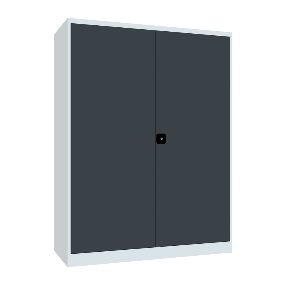 Produktabbildung Nr. 1: Armoire industrielle pour charges lourdes PAVOY Premium avec paroi intermédiaire, 8 tablettes, H x l x P 1 950 x 1 470 x 630 mm, gris anthracite, gris clair