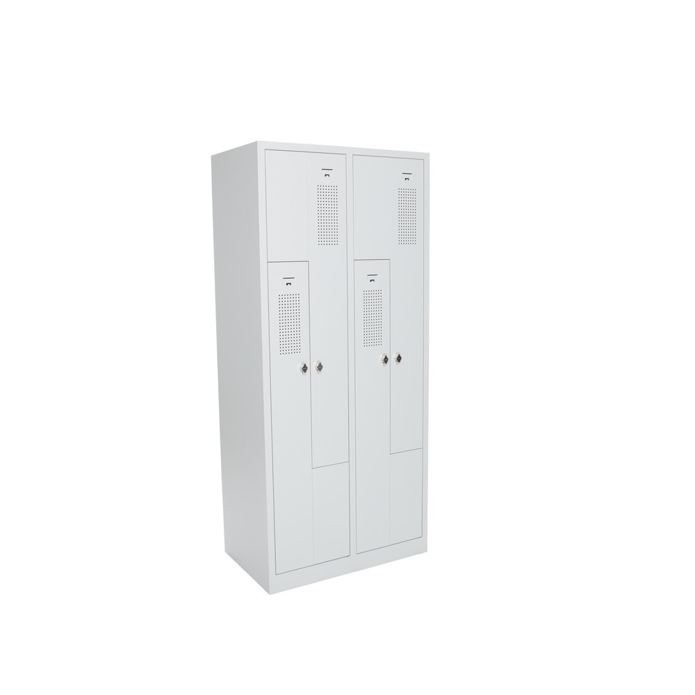 Produktabbildung Nr. 6: Armoire-penderie en Z HEMMDAL HDZ-1, serrure à cylindre, 4 compartiments, gris clair