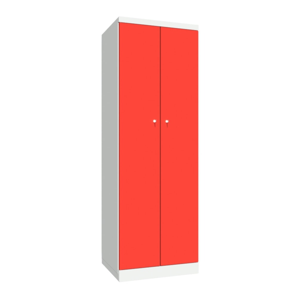 Produktabbildung Nr. 1: Armoire-penderie PAVOY avec portes battantes, H x l x P 1 800 x 600 x 500, fermeture individuelle, rouge feu, gris clair