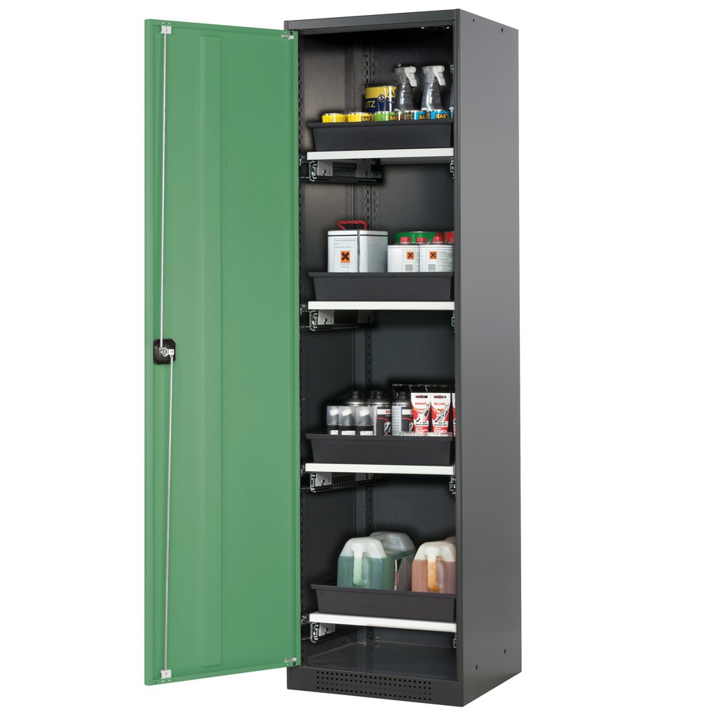 Illustration du produit: Armoire pour produits chimiques et toxiques asecos® avec tablettes extractibles, HxlxP 1 950 x 545 x 520 mm, vert réséda
