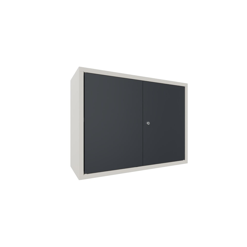 N° de l'image du produit 1 : Armoire suspendue PAVOY, H x l x P 600 x 800 x 300 mm, gris anthracite, blanc pur