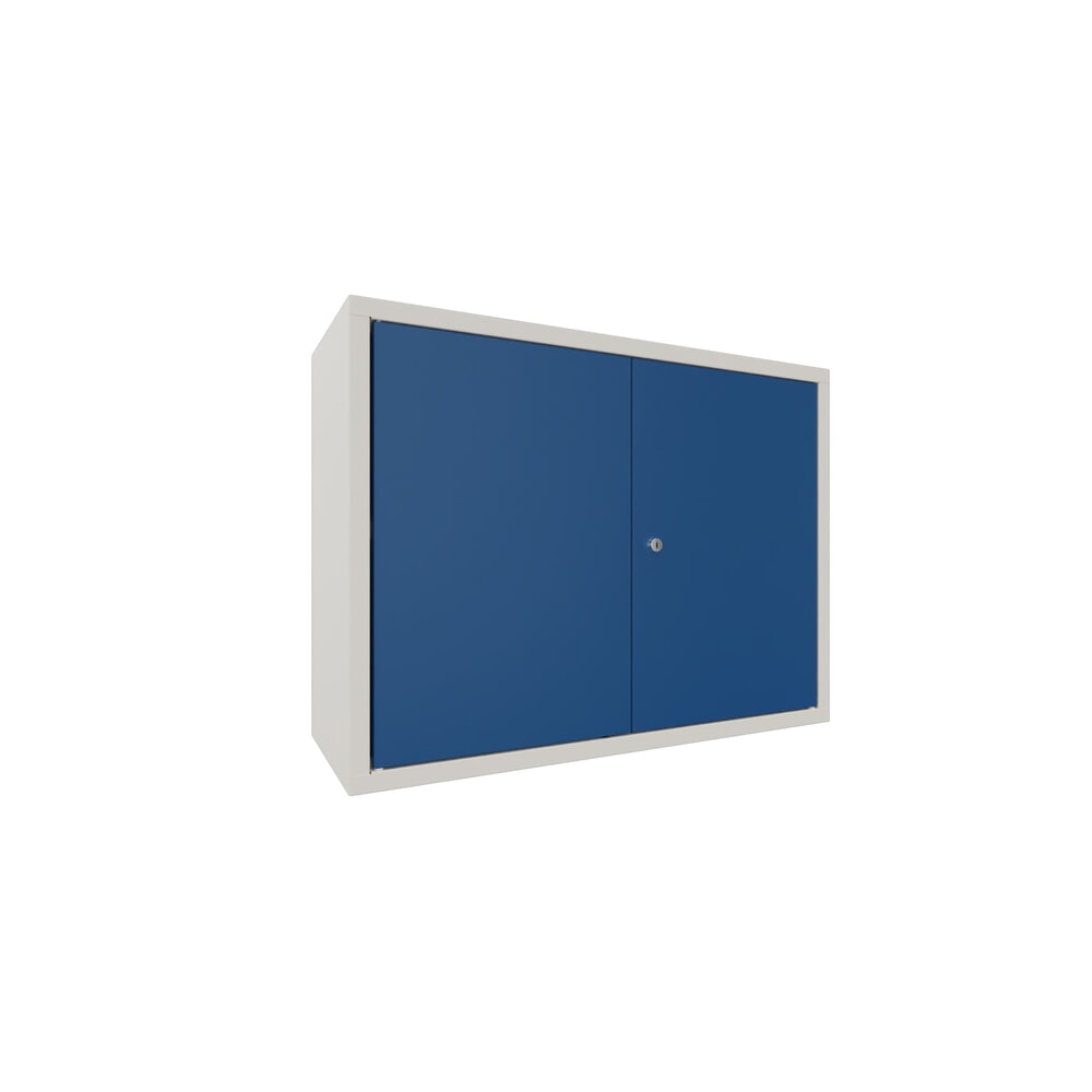 Illustration du produit: Armoire suspendue PAVOY, H x l x P 600 x 800 x 300 mm, bleu gentiane, blanc pur