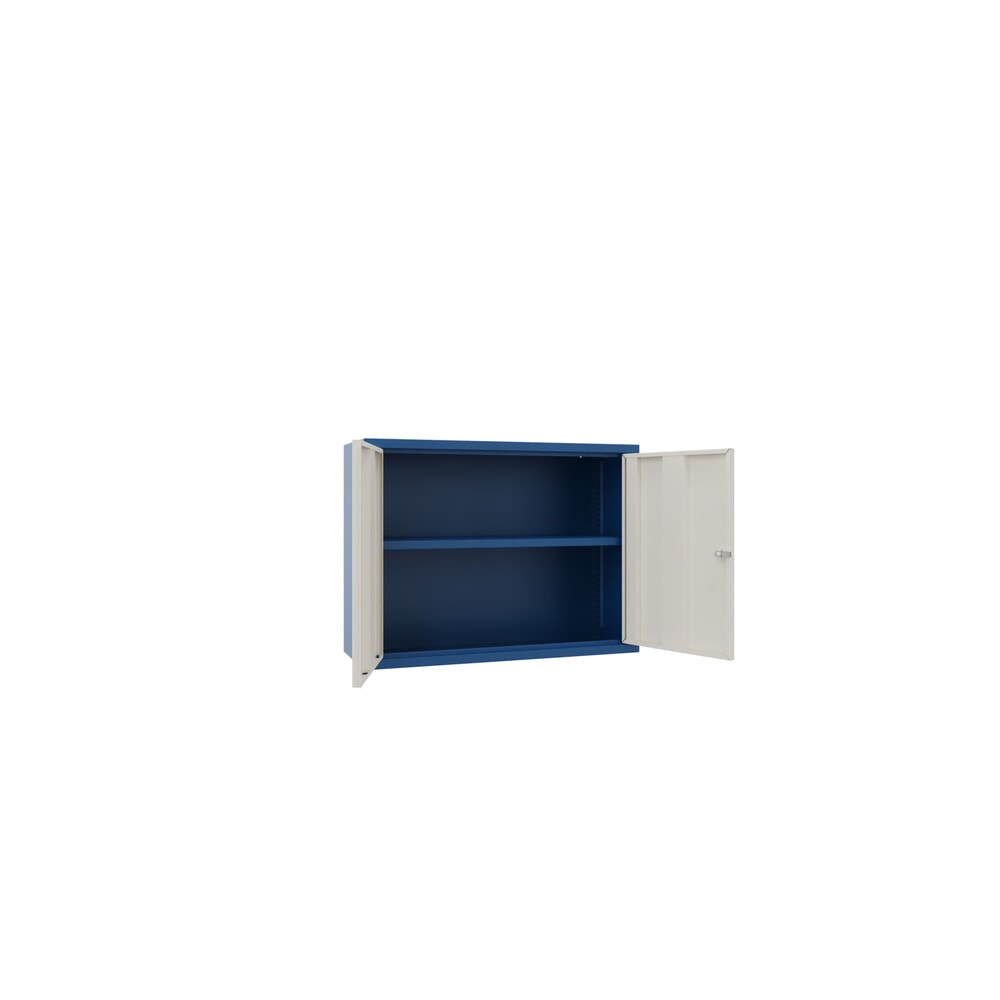 N° de l'image du produit 2 : Armoire suspendue PAVOY, H x l x P 600 x 800 x 300 mm, blanc pur, bleu gentiane