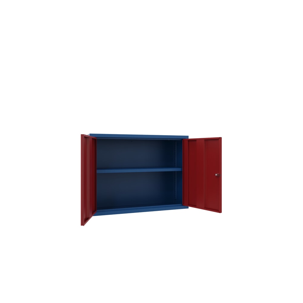 N° de l'image du produit 2 : Armoire suspendue PAVOY, H x l x P 600 x 800 x 300 mm, rouge rubis, bleu gentiane