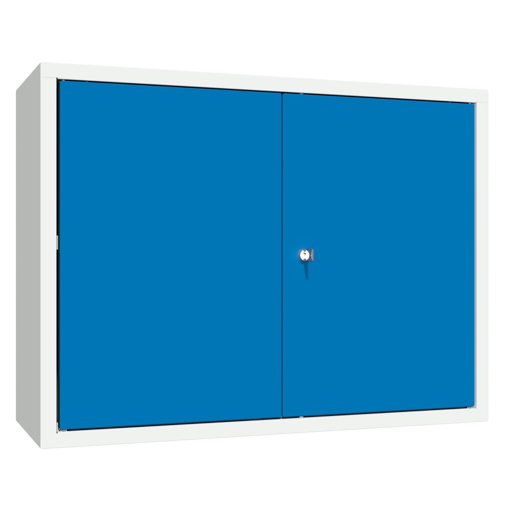 Produktabbildung Nr. 1: Armoire suspendue PAVOY, H x l x P 600 x 800 x 300 mm, paroi arrière perforée, bleu gentiane, gris clair