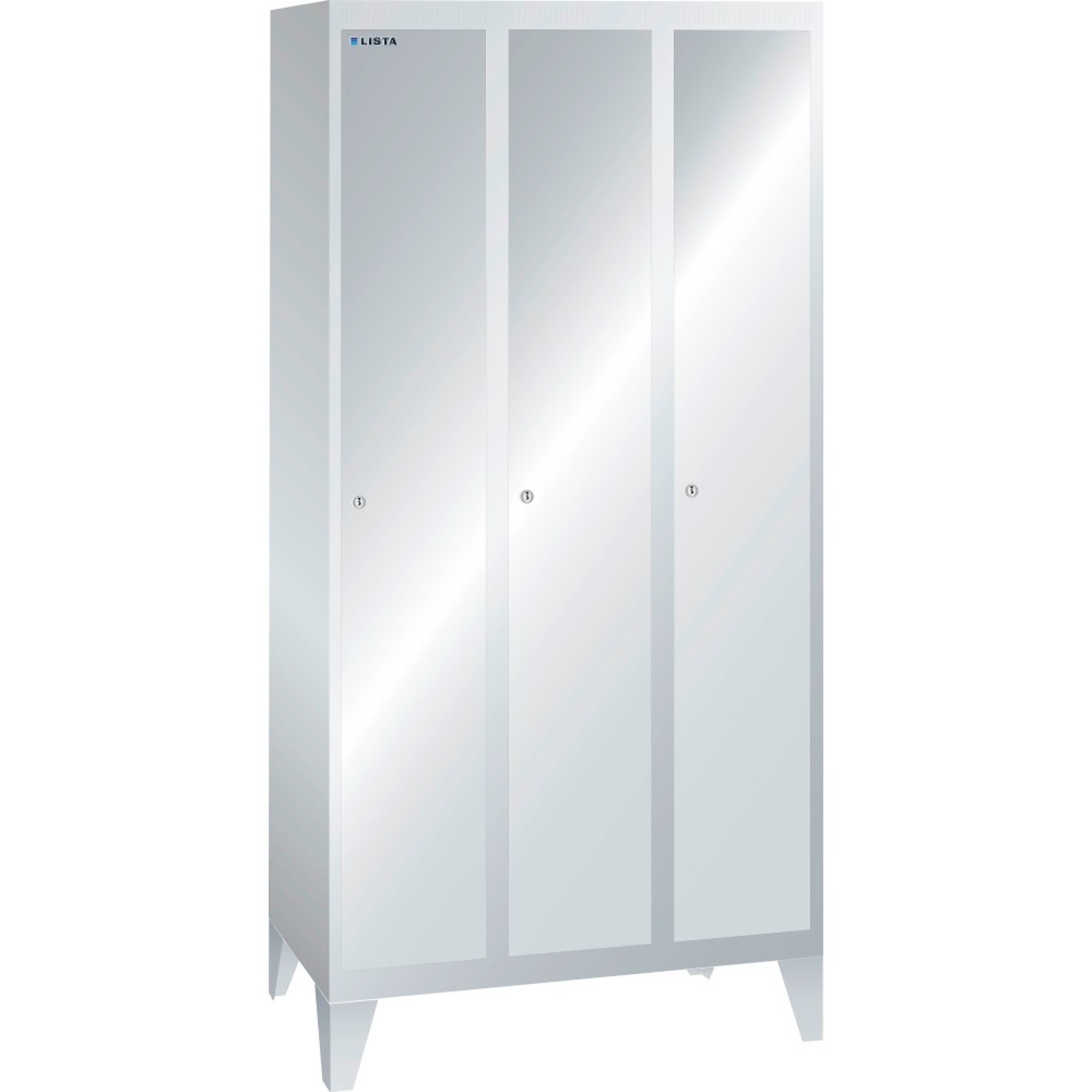 Illustration du produit: Armoire-vestiaire LISTA, (PxH) 500x1 850 mm, avec pieds, 3 compartiments, serrure à cylindre