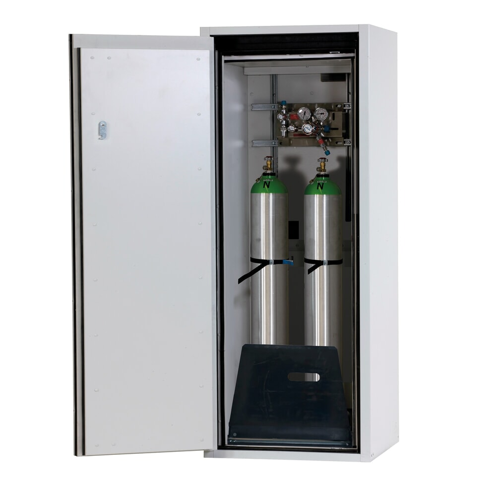 N° de l'image du produit 1 : asecos® armoire pour bouteilles de gaz G-ULTIMATE-90 WD, avec support de bouteilles, H x l x P 1 450 x 598 x 615 mm, pour 2 bouteilles de 10 litres