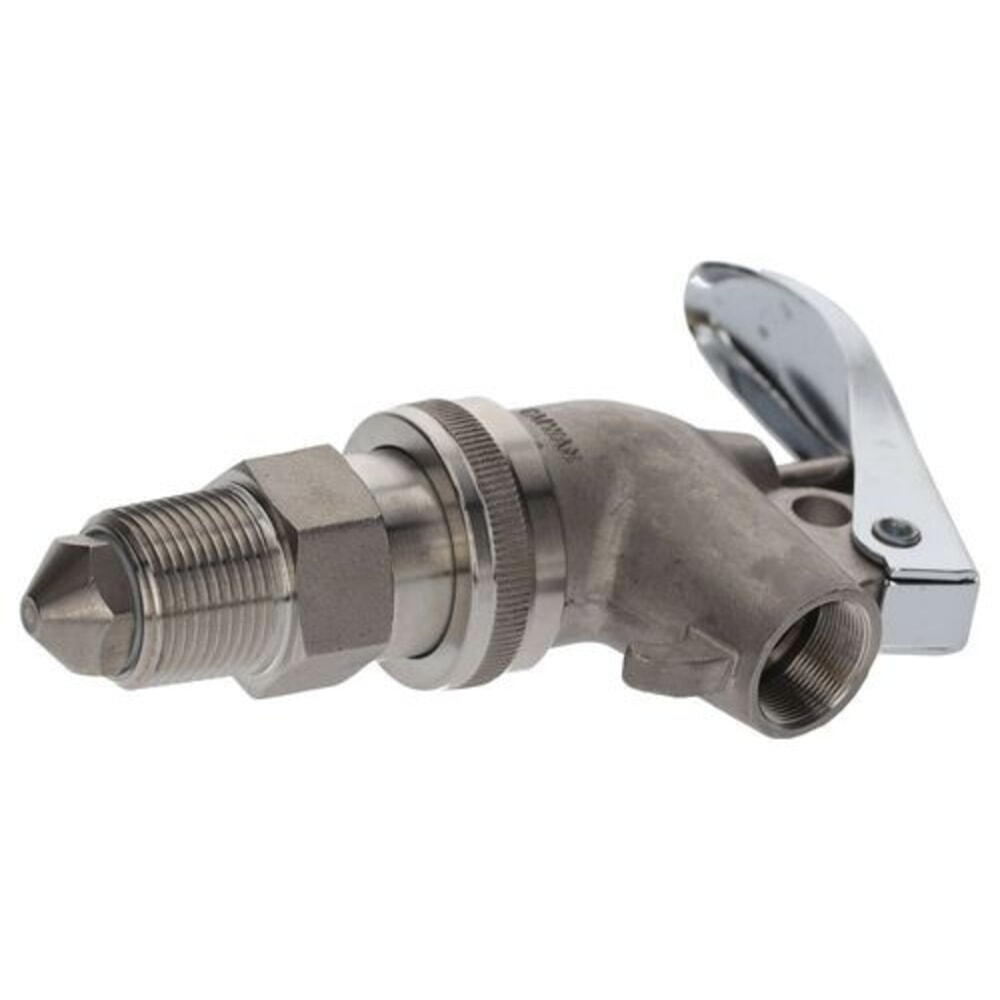 N° de l'image du produit 1 : Denios robinet de soutirage à fermeture automatique en acier inoxydable, diamètre du filetage 3/4 pouces