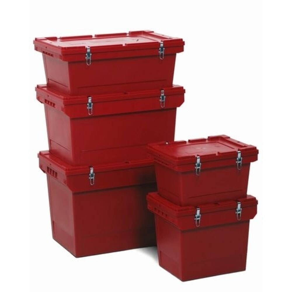 N° de l'image du produit 1 : Denios fût de sécurité réutilisable pour produits dangereux, polypropylène, Couvercle coiffant + fermeture à clip métallique, 18 l