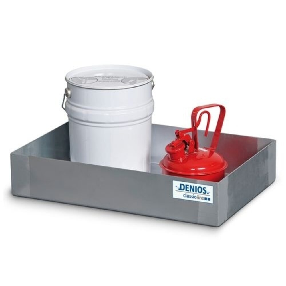 Illustration du produit: Denios bac de rétention pour petits bidons classic-line en acier galvanisé, volume de 20 l, H x l x P 120 x 400 x 600 mm