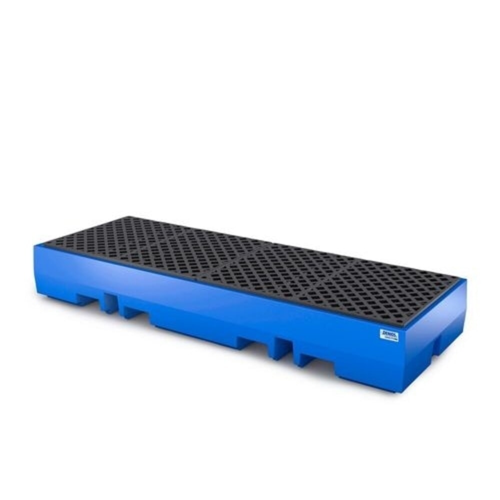 N° de l'image du produit 1 : Denios bac de rétention des déversements classic-line en polyéthylène (PE) pour 4 fûts, grille en polyéthylène (PE), H x l x P 350 x 2520 x 900 mm