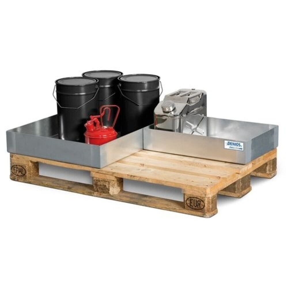 N° de l'image du produit 2 : Denios bac de rétention pour petits bidons classic-line en acier galvanisé, volume de 20 l, H x l x P 120 x 400 x 600 mm