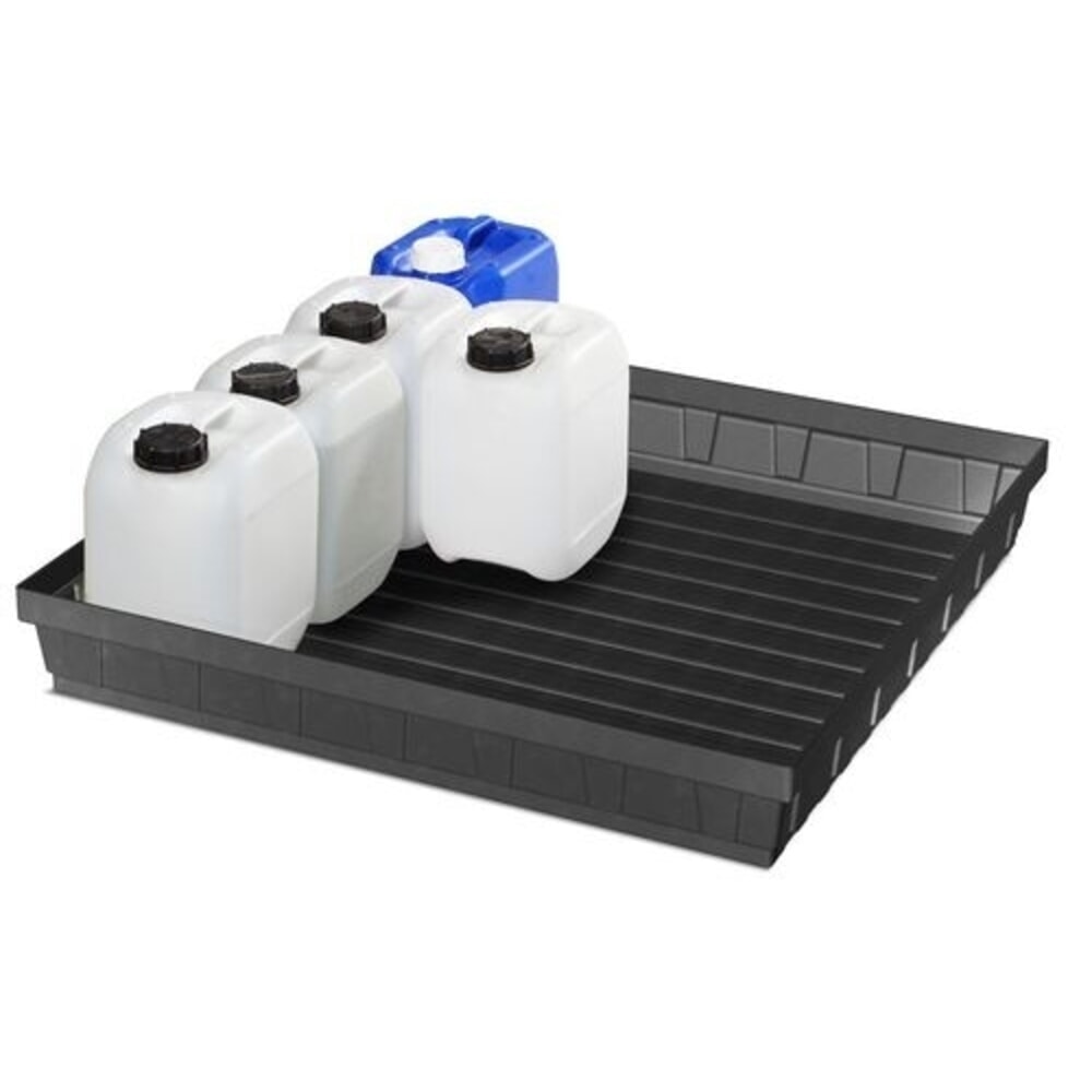 N° de l'image du produit 2 : Denios bac de rétention pour petits bidons base-line en polyéthylène (PE), hauteur 160 mm, sans drain, sans grille, volume de 52 l