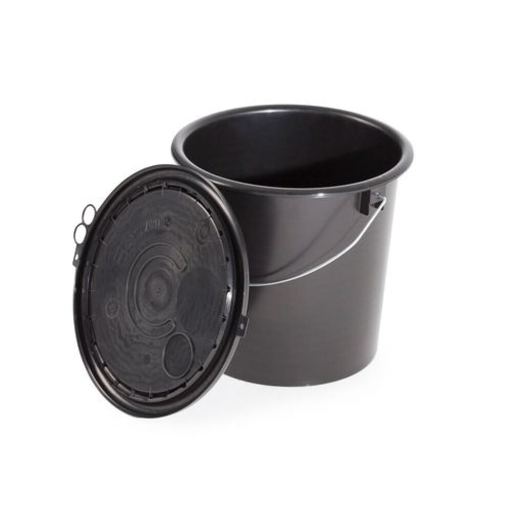 N° de l'image du produit 2 : Denios Seau UN en polypropylène (vert), 11 l, noir avec couvercle, conducteur, lot de 5