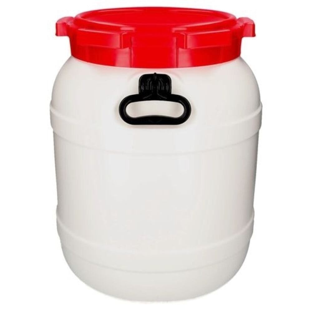 N° de l'image du produit 3 : Denios fût à large ouverture en Polyéthylène (PE), blanc-rouge WH 55, volumes de 55 l