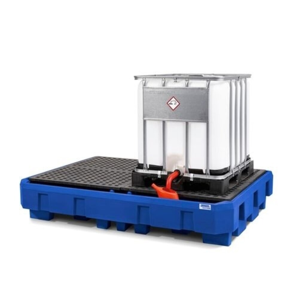 N° de l'image du produit 3 : Denios bac de rétention classic-line en polyéthylène (PE) pour 2 IBC, zone de remplissage et Grille en polyéthylène (PE), H x l x P 485 x 2 460 x 1 800 mm