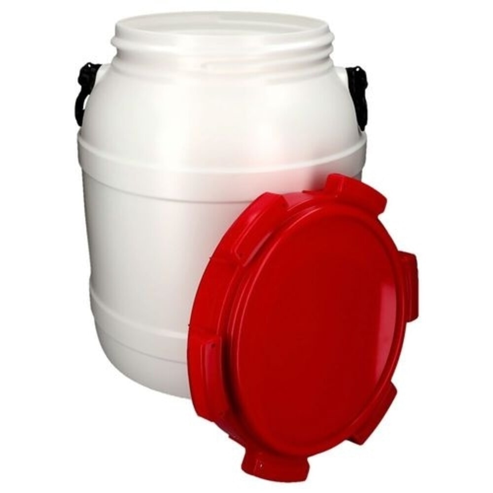 N° de l'image du produit 4 : Denios fût à large ouverture en Polyéthylène (PE), blanc-rouge WH 55, volumes de 55 l