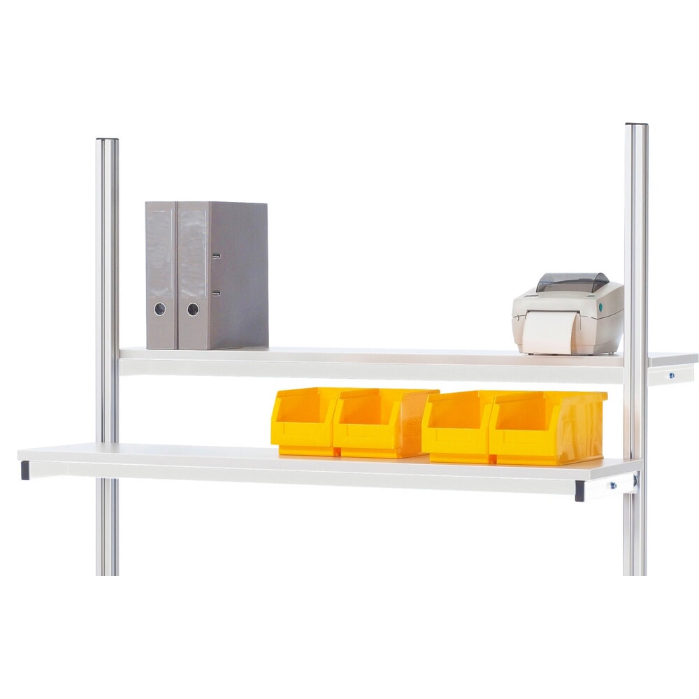 Productafbeelding nr. 9: RAU elektrisch in hoogte verstelbare paktafel-set adlatus 300, opbouw met opbergsysteem voor verpakkingsmateriaal en geperforeerde plaat, hxbxd 1.850‑2.250 mm x 1.500 mm x 1000 mm