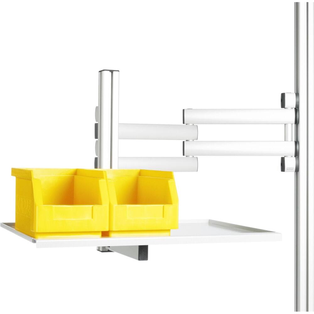 Illustration du produit: Bras pivotant pour table d’emballage RAU, avec 3 articulations, incluant tablette, portée 540 mm