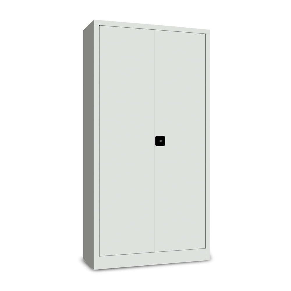 Productafbeelding nr. 2: PAVOY schoonmaakkast met scheidingswand, verzinkte legborden en kledingstang, hxbxd 1.950 x 1.000 x 400 mm, lichtgrijs/lichtgrijs
