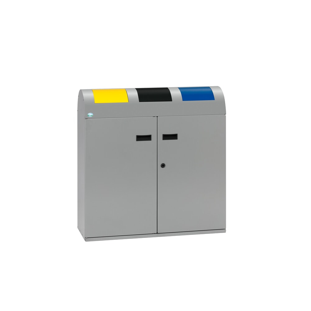 Illustration du produit: Collecteur de recyclage VAR® WSS 75, avec 3 moteurs de pré-étirage et trappes d’insertion à fermeture automatique, tête arrondie, argent