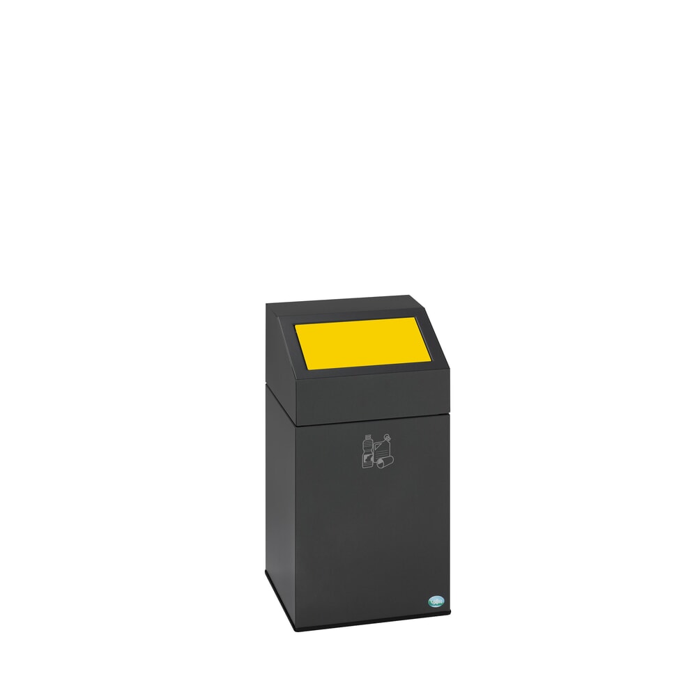 Illustration du produit: Collecteur de recyclage VAR® WSG 40E, pour l’intérieur, auto-extinguible, capacité 43 litres, gris fer micacé, jaune trafic