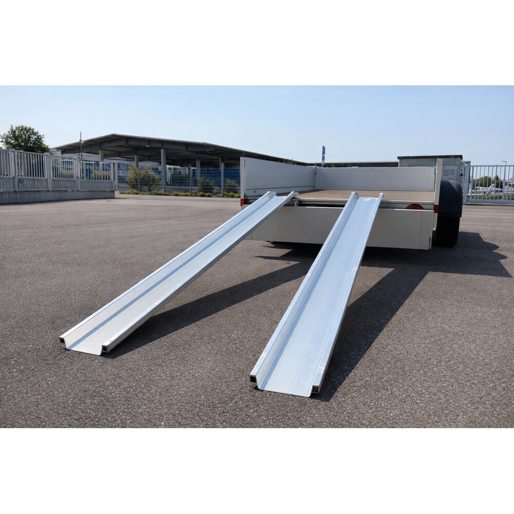 N° de l'image du produit 8 : Rails de chargement en aluminium universels, avec bord de protection, capacité de charge 600 kg/paire, l x L 150 x 1 500 mm