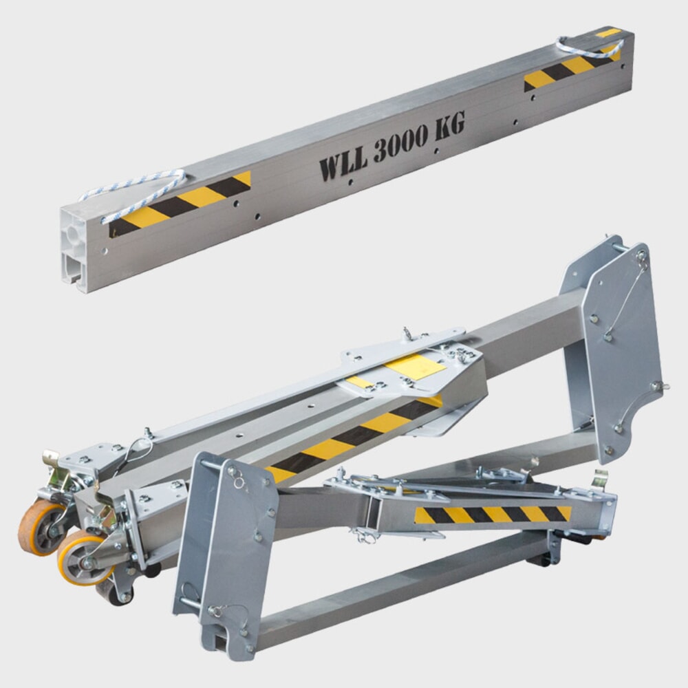 N° de l'image du produit 3 : Grue portique en aluminium RAPK PLANETA, y compris palan à levier, mobile, longueur 2 000 mm, capacité de charge 3 500 kg, taille S
