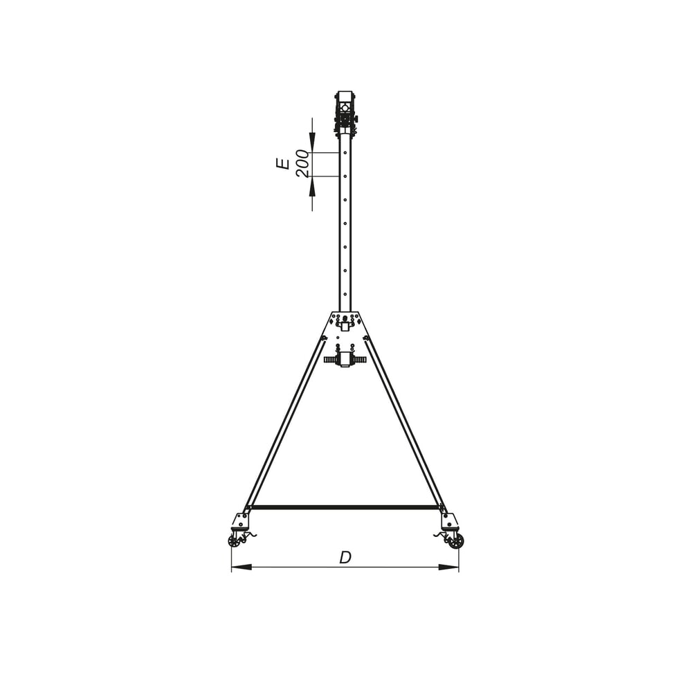 Productafbeelding nr. 9: Aluminium portaalkraan PLANETA RLPK, incl. rateltakel, verrijdbaar, lengte 2000 mm, draagvermogen 2000 kg, grootte S