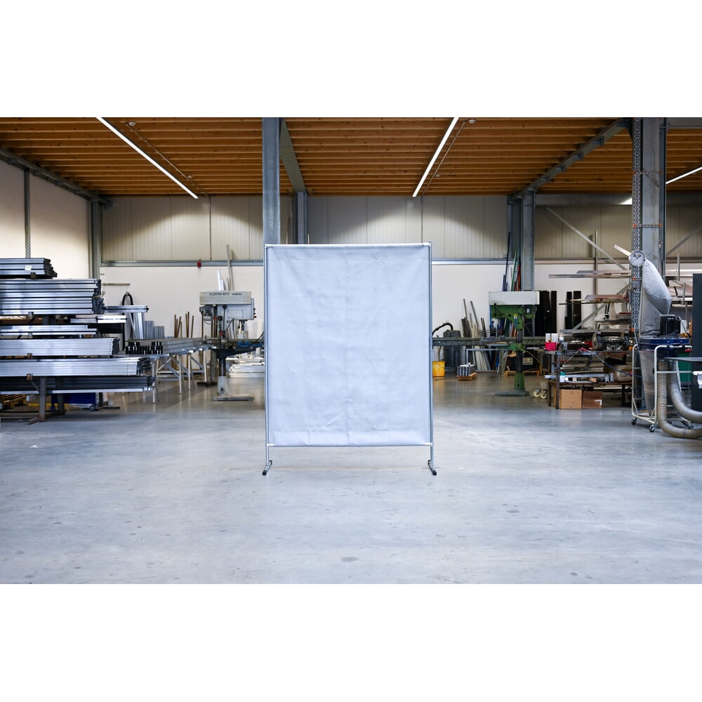 N° de l'image du produit 2 : Écran de protection pour soudeur, housse de protection thermique / contre les éclaboussures conforme DIN EN 13501-1, lxH 1 400 x 2 000 mm, gris/argent