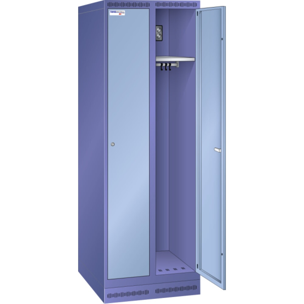 Illustration du produit: Thur Metall armoire de charge pour batteries d'e‑scooters/scooters, H x l x P 1 700 mm x 1 000 mm x 500 mm, bleu colombe/bleu clair