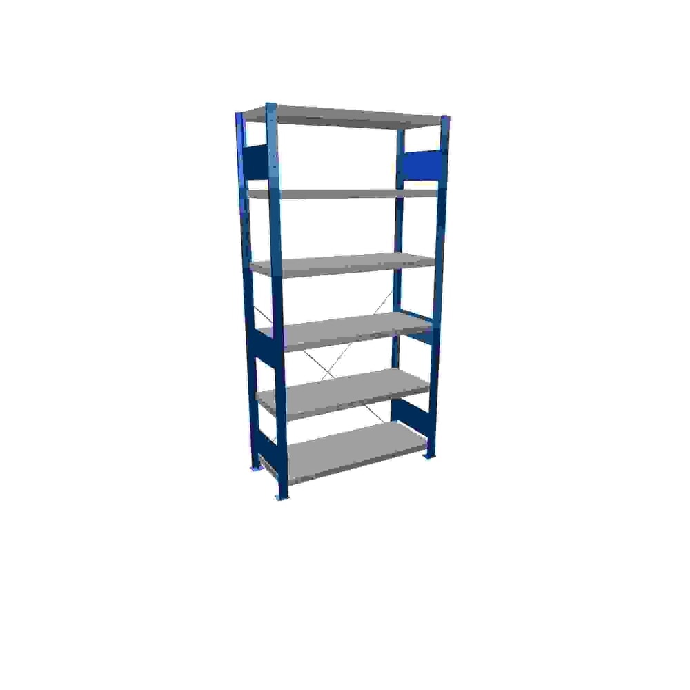 Product afbeelding: Legbordrek SCHULTE, gentiaanblauw / verzinkt, met 6 legborden van plaatstaal, vaklast 330 kg, hxbxd 2.000 x 1.060 x 436 mm