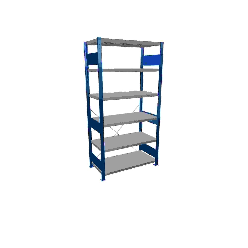 Illustration du produit: SCHULTE Rayonnage à tablettes, bleu gentiane / galvanisé, avec 6 tablettes en tôle d’acier, charge par tablette 330 kg, HxlxP 2 000 x 1 060 x 536 mm