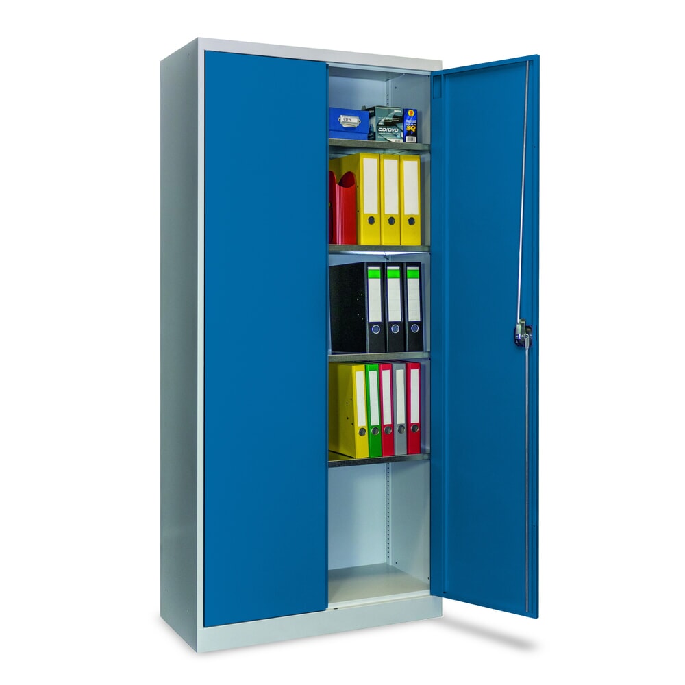 Productafbeelding nr. 4: Steinbock® draaideurkast met verzinkte legborden, hxbxd 1.950 x 890 x 415 mm, lichtgrijs/gentiaanblauw