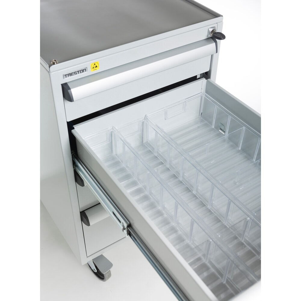 N° de l'image du produit 5 : Bloc-tiroirs TRESTON 45/56-2 standard, ESD, H x l x P 700 x 450 x 520 mm, tiroirs : 2x 100 mm, 2x 150 mm, avec roulettes