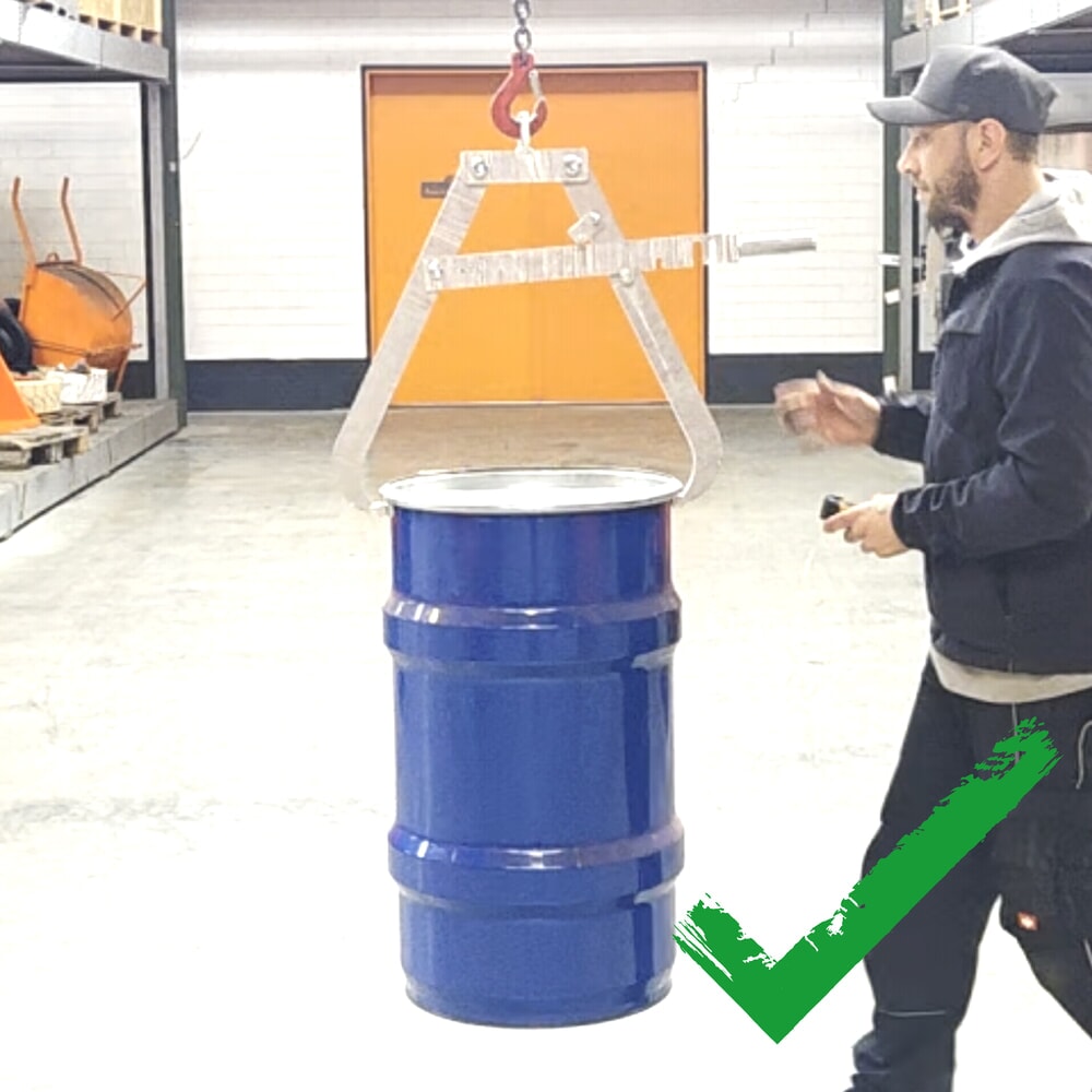 N° de l'image du produit 6 : Pince à fûts Eichinger® pour grue, 1 x fût horizontal galvanisé à chaud