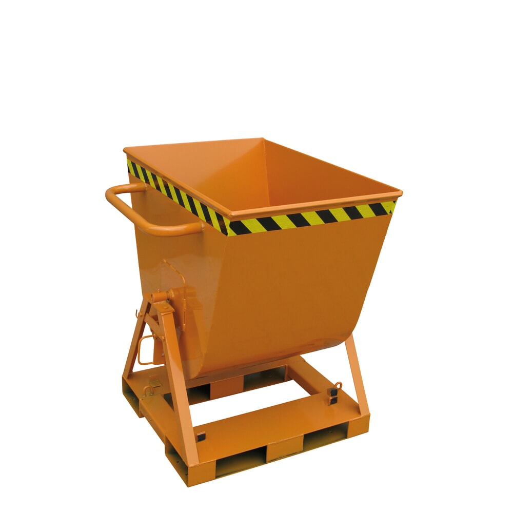Illustration du produit: Eichinger® Benne basculante basculable des 2 côtés, accessible des 4 côtés, 500 kg, 300 litres orangé pur