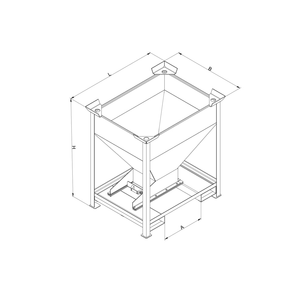 Productafbeelding nr. 6: Silocontainer Eichinger® met doseerschuifklep op de afvoertrechter, 300 liter zuiver oranje