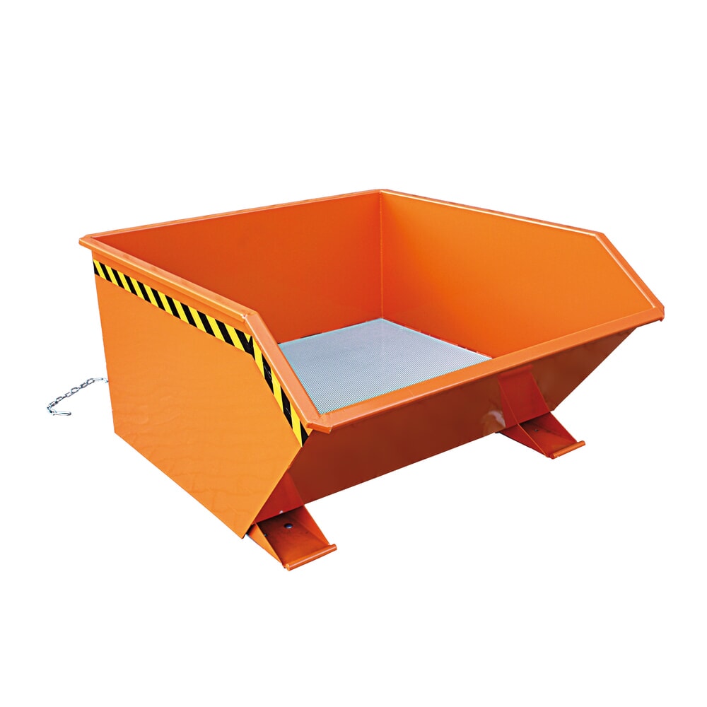 Illustration du produit: Eichinger® Benne à copeaux à fond en tôle perforée et robinet de vidange, 1 000 kg, 300 litres, orangé pur