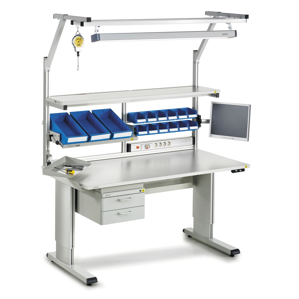 N° de l'image du produit 3 : Table de travail TRESTON, type WB, réglable en hauteur, électrique, L x P 1 500 x 800 mm