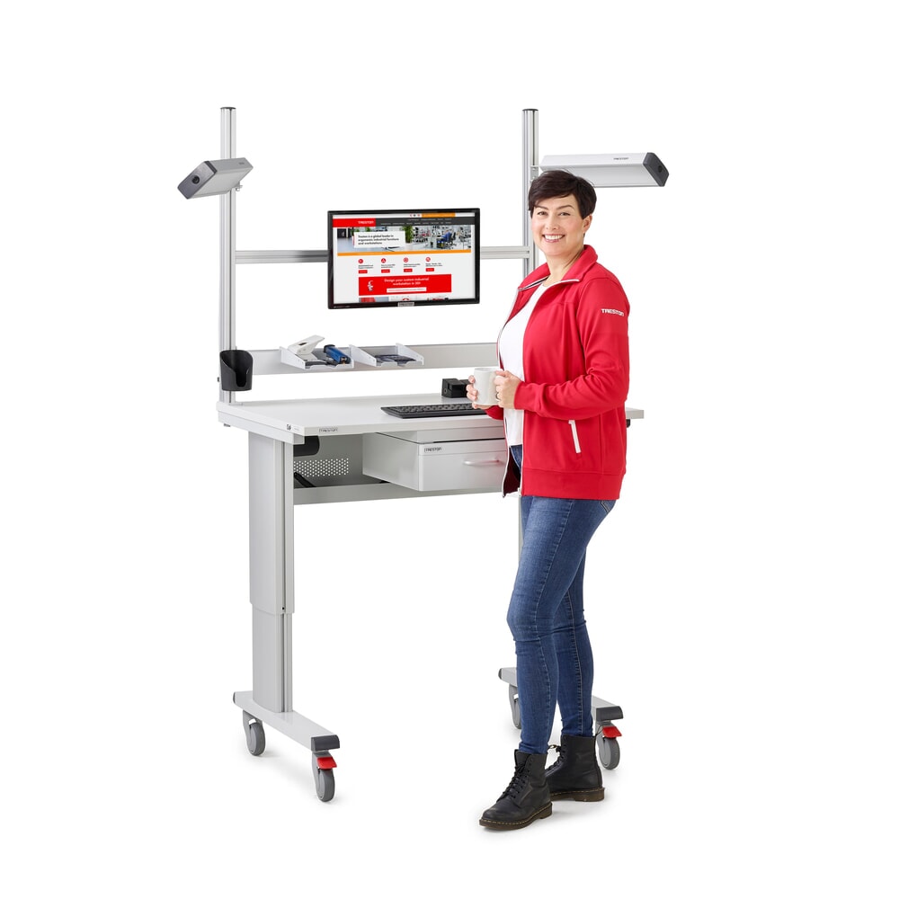 N° de l'image du produit 5 : Table de travail TRESTON, type WB, réglable en hauteur, manivelle, L x P 1 500 x 800 mm