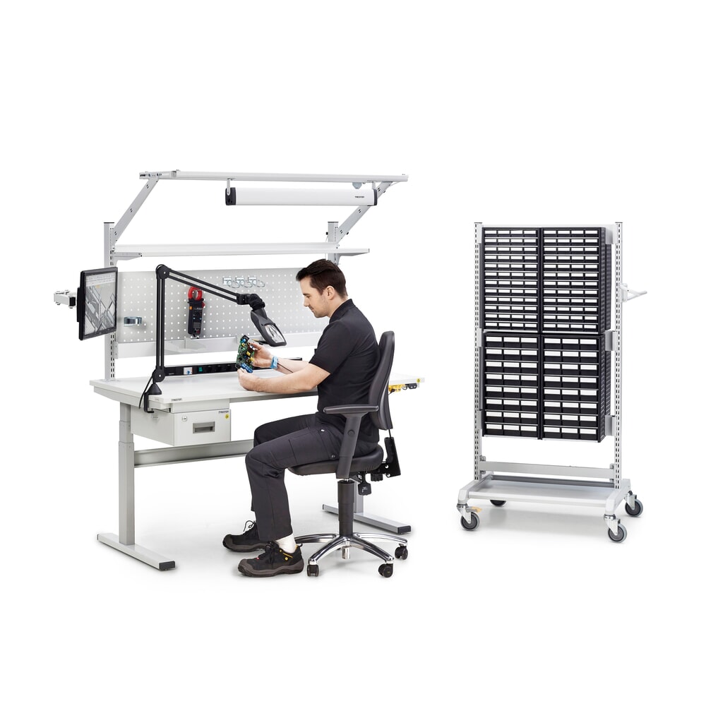 N° de l'image du produit 4 : Table de travail TRESTON TED, ESD, réglage électrique de la hauteur, HxlxP 630-1 270 x 1 800 x 800 mm