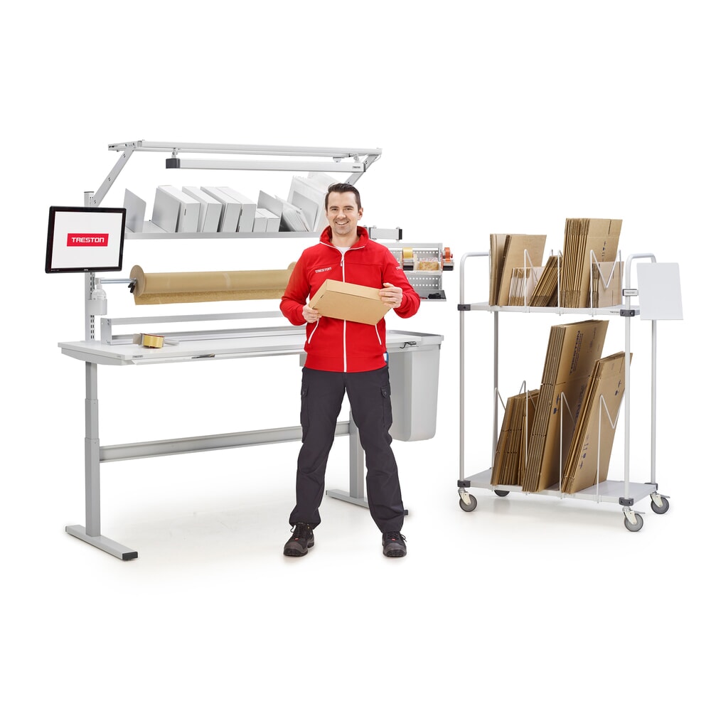 N° de l'image du produit 5 : Table de travail TRESTON TED, ESD, réglage électrique de la hauteur, HxlxP 630-1 270 x 1 800 x 800 mm
